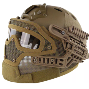 TACTICAL HELMET FAST PJ G4 SYSTEM WITH FACE SHEILD [TAN]